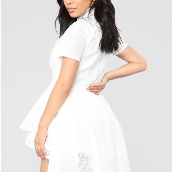 White Ruffle High-Low dress - Picture 2 of 5